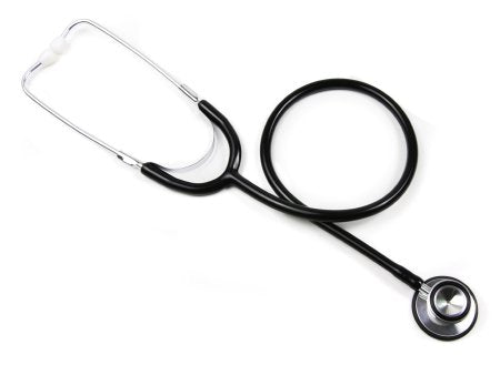 Basic - Classic Stethoscope BASIC Black 1-Tube 22 Inch Tube Double-Sided Chestpiece - 01-670HBKGM