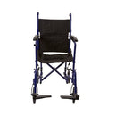 McKesson - Lightweight Transport Chair Aluminum Frame with Blue Finish 300 lbs. Weight Capacity Fixed Height / Padded Arm Black Upholstery - 146-ATC19-BL