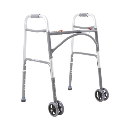 McKesson - Bariatric Folding Walker Adjustable Height Steel Frame 500 lbs. Weight Capacity 32 to 39 Inch Height - 146-10220-2WW