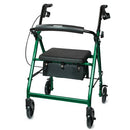 McKesson - 4 Wheel Rollator Green Adjustable Height / Folding Aluminum Frame - 146-R726GR