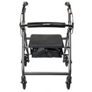 McKesson - 4 Wheel Rollator Silver Adjustable Height / Folding Aluminum Frame - 146-R726SL