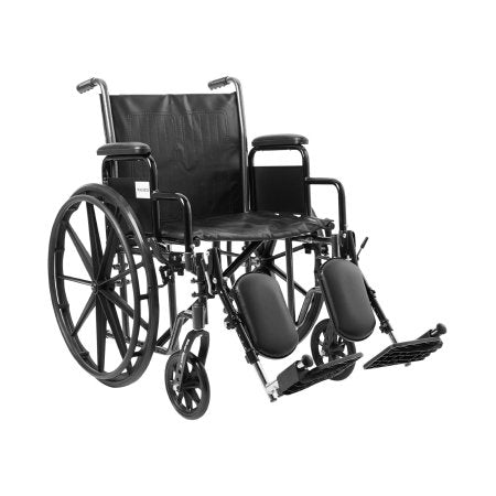 McKesson - Wheelchair Dual Axle Desk Length Arm Swing-Away Elevating Legrest Black Upholstery 20 Inch Seat Width Adult 350 lbs. Weight Capacity - 146-SSP220DDA-ELR