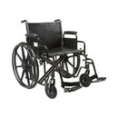 McKesson - Bariatric Wheelchair Dual Axle Desk Length Arm Swing-Away Footrest Black Upholstery 22 Inch Seat Width Adult 450 lbs. Weight Capacity - 146-STD22ECDDA-SF