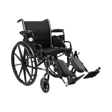 McKesson - Lightweight Wheelchair Dual Axle Desk Length Arm Swing-Away Elevating Legrest Black Upholstery 18 Inch Seat Width Adult 300 lbs. Weight Capacity - 146-K318DDA-ELR