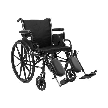 McKesson - Lightweight Wheelchair Dual Axle Desk Length Arm Swing-Away Elevating Legrest Black Upholstery 20 Inch Seat Width Adult 300 lbs. Weight Capacity - 146-K320DDA-ELR