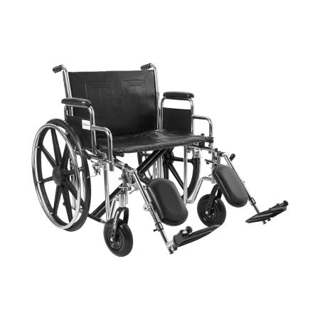 McKesson - Bariatric Wheelchair Dual Axle Desk Length Arm Swing-Away Elevating Legrest Black Upholstery 24 Inch Seat Width Adult 450 lbs. Weight Capacity - 146-STD24ECDDA-ELR