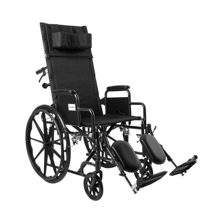 McKesson - Reclining Wheelchair Desk Length Arm Swing-Away Elevating Legrest Black Upholstery 18 Inch Seat Width Adult 300 lbs. Weight Capacity - 146-SSP18RBDDA