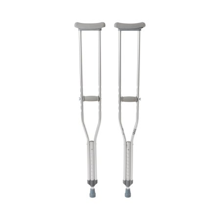 McKesson - Underarm Crutches Aluminum Frame Adult 350 lbs. Weight Capacity Push Button / Wing Nut Adjustment - 146-10400-8