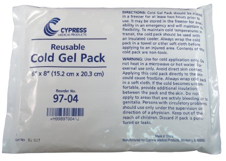 Cypress - Cold Pack General Purpose Large 6 X 8 Inch Plastic / Gel Reusable - 97-04