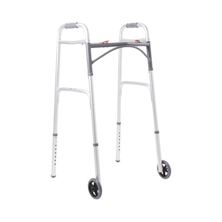 McKesson - Folding Walker Adjustable Height Aluminum Frame 350 lbs. Weight Capacity 32 to 39 Inch Height - 146-10210-1