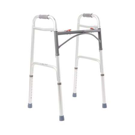 McKesson - Folding Walker Adjustable Height Aluminum Frame 350 lbs. Weight Capacity 32 to 39 Inch Height - 146-10200-4