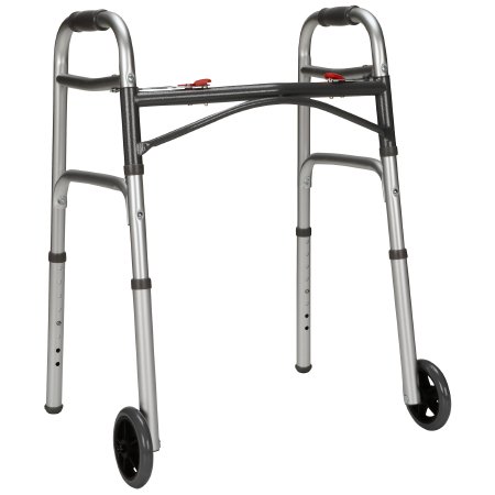 McKesson - Folding Walker Adjustable Height Aluminum Frame 350 lbs. Weight Capacity 25 to 32-1/4 Inch Height - 146-10211-4