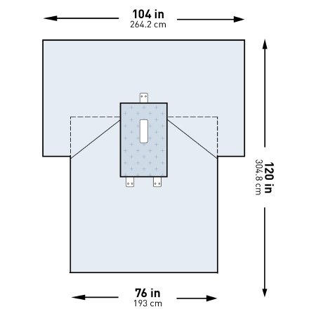 McKesson - Abdominal Drape Laparotomy Drape 102 W X 76 W X 120 L Inch Sterile - 183-I80-05170G-S