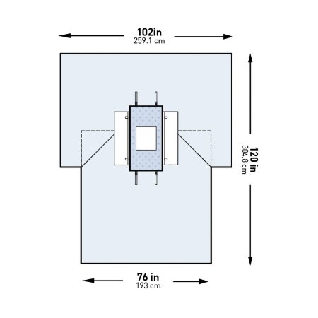 McKesson - Abdominal Drape Laparotomy Drape 102 W X 76 W X 120 L Inch Sterile - 183-I80-05155G-S