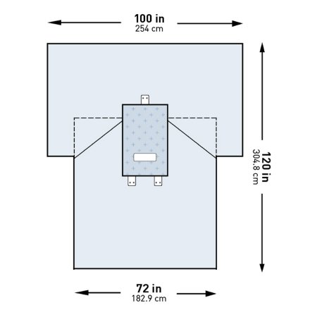 McKesson - Abdominal Drape Transverse Laparotomy Drape 100 W X 72 W X 120 L Inch Sterile - 183-I80-05172G-S