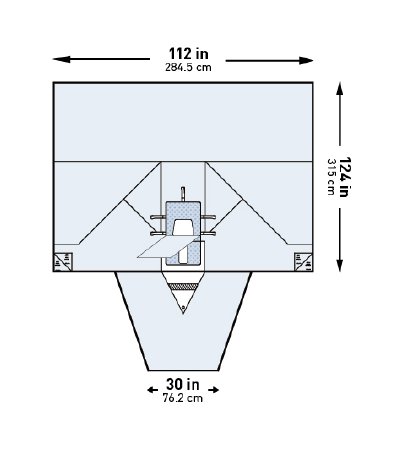 McKesson - Abdominal Drape LAVH Laparotomy Drape 112 W X 30 W X 124 L Inch Sterile - 183-I80-05174G-S