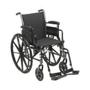 McKesson - Lightweight Wheelchair Dual Axle Desk Length Arm Swing-Away Footrest Black Upholstery 18 Inch Seat Width Adult 300 lbs. Weight Capacity - 146-K318ADDA-SF