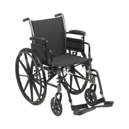 McKesson - Lightweight Wheelchair Dual Axle Desk Length Arm Swing-Away Footrest Black Upholstery 18 Inch Seat Width Adult 300 lbs. Weight Capacity - 146-K318ADDA-SF