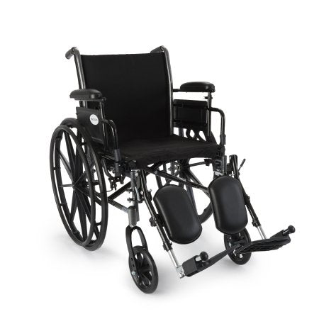 McKesson - Lightweight Wheelchair Dual Axle Desk Length Arm Elevating Legrest Black Upholstery 18 Inch Seat Width Adult 300 lbs. Weight Capacity - 146-K318ADDA-ELR