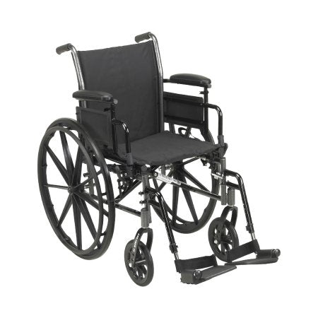 McKesson - Lightweight Wheelchair Dual Axle Desk Length Arm Swing-Away Footrest Black Upholstery 20 Inch Seat Width Adult 300 lbs. Weight Capacity - 146-K320ADDA-SF