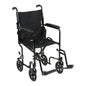 McKesson - Lightweight Transport Chair Aluminum Frame with Black Finish 300 lbs. Weight Capacity Fixed Height / Padded Arm Black Upholstery - 146-ATC19-BK