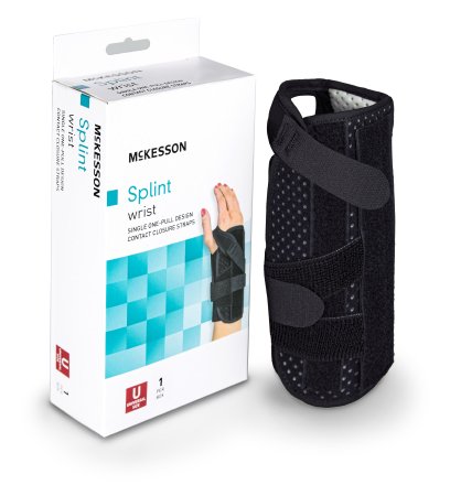 McKesson - Wrist Brace Foam / Nylon Right Hand Black One Size Fits Most - 155-81-87460