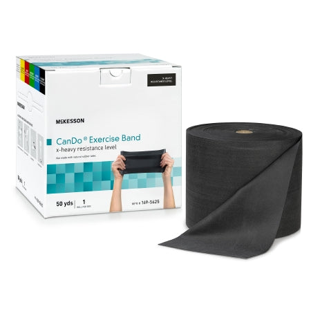 McKesson CanDo - Exercise Resistance Band Black 5 Inch X 50 Yard X-Heavy Resistance - 169-5625