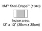 3M Steri-Drape - Surgical Drape Medium Incise Drape 13 W X 13 L Inch Sterile Case of 40 - 1040