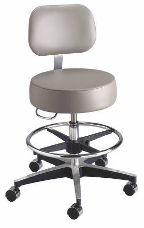 McKesson - Exam Stool Backrest Pneumatic Height Adjustment 5 Casters Black - 81-11001BFRUS393