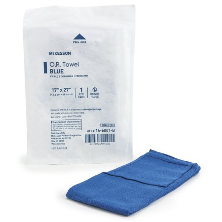 McKesson - O.R. Towel 17 W X 27 L Inch Blue Sterile - 16-6001-B