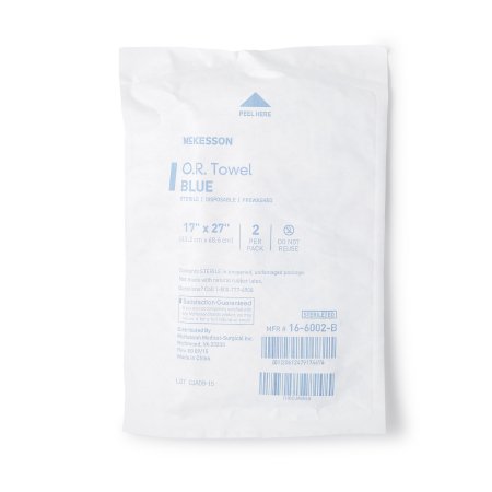 McKesson - O.R. Towel 17 W X 27 L Inch Blue Sterile - 16-6002-B