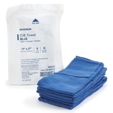 McKesson - O.R. Towel 17 W X 27 L Inch Blue Sterile - 16-6006-B