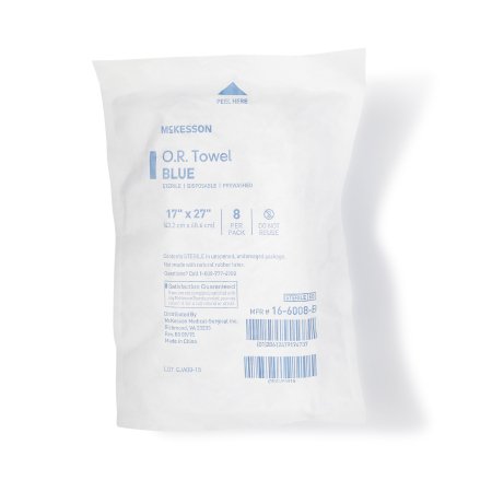 McKesson - O.R. Towel 17 W X 27 L Inch Blue Sterile - 16-6008-B