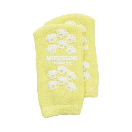 McKesson Terries - Slipper Socks Toddler Yellow Above the Ankle - 40-3850