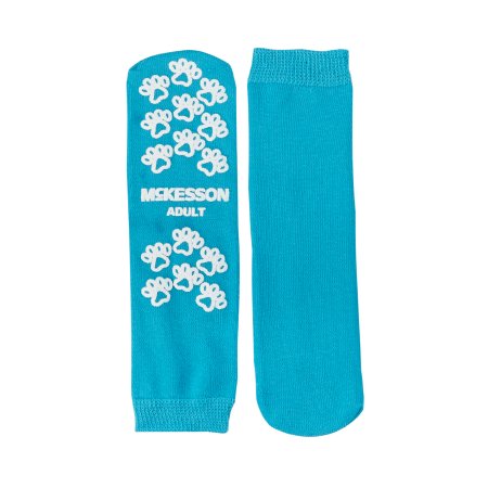 McKesson Terries - Slipper Socks Large Teal Above the Ankle - 40-3828