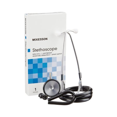 McKesson - Classic Stethoscope Black 1-Tube 21 Inch Tube Single Head Chestpiece - 01-660BKGM