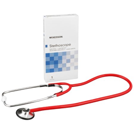 McKesson - Classic Stethoscope Red 1-Tube 21 Inch Tube Single Head Chestpiece - 01-660RGM