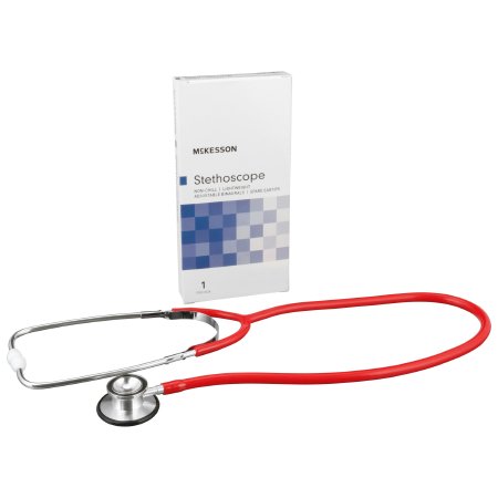 McKesson - Classic Stethoscope Red 1-Tube 22 Inch Tube Double-Sided Chestpiece - 01-670RGM