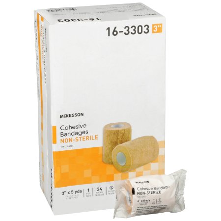 McKesson - Cohesive Bandage 3 Inch X 5 Yard Standard Compression Self-adherent Closure Tan NonSterile - 16-3303