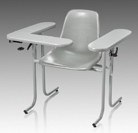 McKesson - Blood Drawing Chair 1 Straight Arm / 1 Flip Up Arm Gray - 63-20PSFF