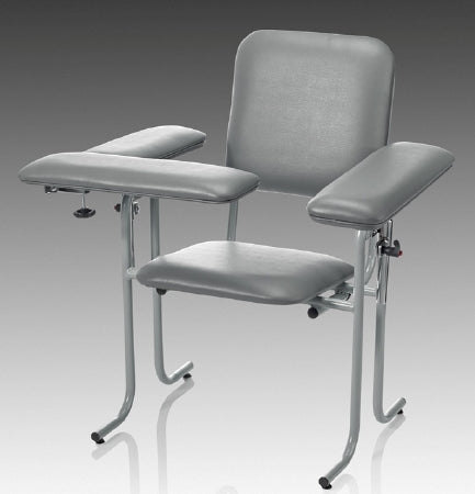 McKesson - Blood Drawing Chair 1 Straight Arm / 1 Flip Up Arm Gray - 63-20USUF-2