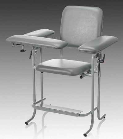 McKesson - Blood Drawing Chair 1 Straight Arm / 1 Flip Up Arm Blue - 63-20UTUF-1