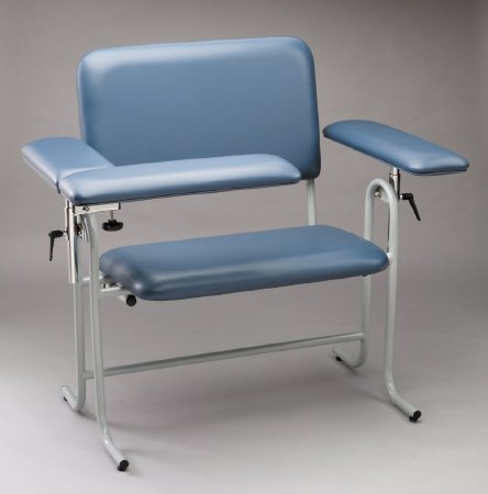 McKesson - Blood Drawing Chair 1 Straight Arm / 1 Flip Up Arm Blue - 63-20USUFX-1