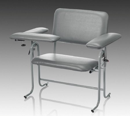 McKesson - Blood Drawing Chair 1 Straight Arm / 1 Flip Up Arm Gray - 63-20USUFX-2