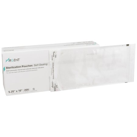 McKesson Argent Sure-Check - Sterilization Pouch Ethylene Oxide (EO) Gas / Steam 5-1/4 X 10 Inch Transparent / Blue Self Seal Paper / Film - 73-SSP382