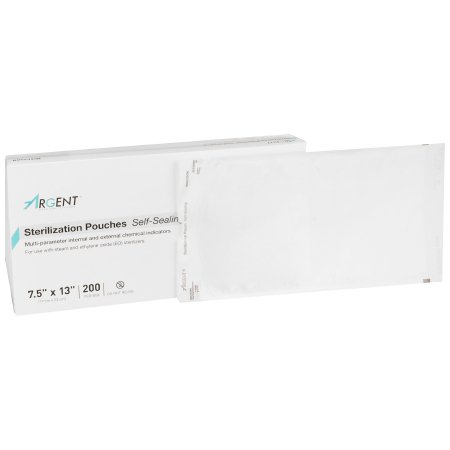 McKesson Argent Sure-Check - Sterilization Pouch Ethylene Oxide (EO) Gas / Steam 7-1/2 X 13 Inch Transparent / Blue Self Seal Paper / Film - 73-SSP383