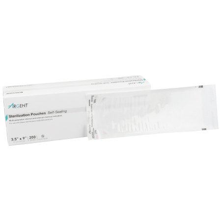 McKesson Argent Sure-Check - Sterilization Pouch Ethylene Oxide (EO) Gas / Steam 3-1/2 X 9 Inch Transparent / Blue Self Seal Paper / Film - 73-SSP381