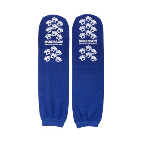 McKesson Terries - Slipper Socks Bariatric / Extra Wide Royal Blue Above the Ankle - 40-1099-001