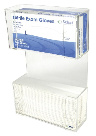 McKesson - Glove Box Holder and Paper Towel Dispenser Horizontal Mounted 1-Box Capacity Clear 4 X 11 X 17 Inch Plastic - 3139