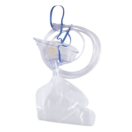 McKesson - NonRebreather Oxygen Mask Elongated Style Adult One Size Fits Most Adjustable Head Strap / Nose Clip - 32634